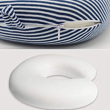 LBLQWE Cuscino a Forma di U, Memory Foam per Massaggio, Collo Rimovibile a 360 °, Spalla, Supporto per Dormire, Supporto per Laptop, Adatto per Aerei da Viaggio-Blue