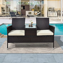 Moimhear Set di mobili da Giardino in polyrattan, con Tavolo da 2 posti, Design in Rattan (Marrone)