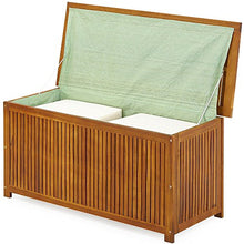 Deuba Cassapanca da Giardino 117x50x59cm Legno Acacia Baule Contenitore Esterno multibox portacuscini Fodera Interna