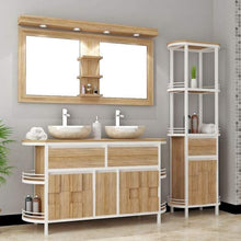 Mobiletto per lavabo Magnia in Legno di Teak Massiccio, Larghezza del mobiletto 140 cm