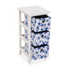 VERSA Cassetti, Cassettiera 3 cestini Blu Mare
