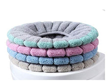 Tisi - Coprisedile per WC, 2 pezzi, caldo e caldo, per bagno, morbido, più spesso, lavabile, colore: Blu