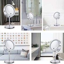 HGXC Specchio per Il Trucco Illuminato 5X Specchio per Il Trucco con luci e ingrandimento, Touch Screen, Doppio Specchio di cortesia Alimentato