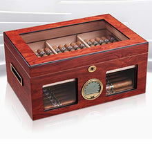 SMEJS Desktop Humidor, Cedar divisore, e Brass Ring Vetro igrometro, detiene l'80 a 100 sigari