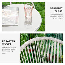 Set Salotto da Giardino 2 Poltrone e Tavolino in Rattan Bianco Crema