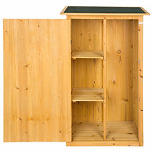 TecTake 402200 Armadio da Giardino 75x56x118 cm, Resistente con Tetto Piano, Marrone