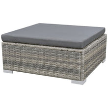 Tidyard Set Divani da Giardino, Set Divano Esterno 32 pz in Polirattan Grigio