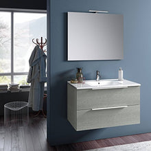 sodani Mobile da Bagno Sospeso con Lavabo Specchio e Lampada a LED Luna Yuta