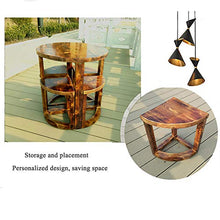 5 pezzi di combinazione di tavolo e sedia in legno massello anticorrosivo da patio patio esterno rotondo tavolo da pranzo e sedia retrò, set di mobili per veranda, per caffè / bar / ristorante