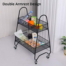 KDBEB 3 Piani Carretto con Ruote,Nero Acciaio Scaffali Garage con Maniglie Ergonomiche per Il Bagno