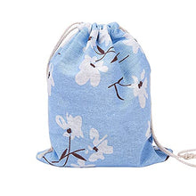 topxingch, Borsa con Chiusura a Cordoncino, in Cotone, con Stampa di Foglie, Fiori, Gatti, Organizer Portatile da Viaggio