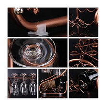 Kiter, scaffale per vino, scaffale per vino, bicchiere da appendere, in ferro bronzo, multifunzione, con ripiano per bottiglia di vino e bicchiere