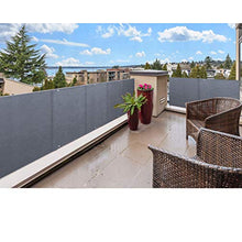 fregaren.de PB2 PES - Paravento per balcone, 90 x 300 cm, con occhielli e cordoncino, in diverse misure e colori (90 x 300 cm (A x L), grigio