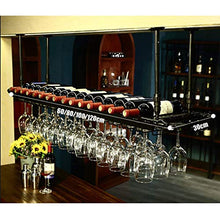 HLL Wine Rack, supporto di vetro Wine Kitchen Upside down Wine Rack stile semplice Ferro Hanging Glass Wine Rack decorazione del soffitto Mensola per bar, ristoranti, cucine,120x30cm,120x30cm