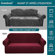 Granbest - Copridivano impermeabile a 3 posti con braccioli, rivestimento per divano estensibile Jacquard per soggiorno (3 posti, rosso Vineux)