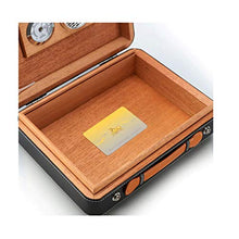 YAeele. Cigar Box Set Cigar Box Portable Set da Viaggio Cigar Idratante portasigarette Nero può Tenere 25 Cigars [Senza Sigaro] Good Mood, Good Life