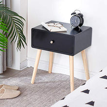 Flyelf Comodino Tavolino con Cassetto,40 * 30 * 50 cm (Nero)