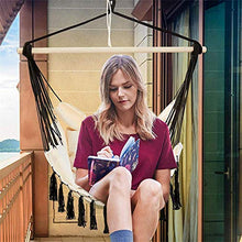 Sedia a hammock Swing con kit hardware, canvas di custodia in custodia a ramme d'attaccatura, comprendente due cuscini di seduta morbida, per camera da letto interni all'aperto, peso massimo 263 libbr