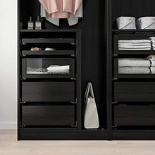 KOMPLEMENT cassetto con frontale in vetro 42,8x34,1x16 cm nero-marrone