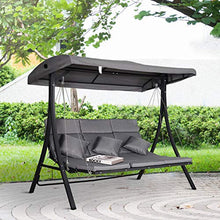 miozzi Dondolo 3 Posti da Giardino 200 x 115 x 168 cm Sling Grigio