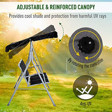 giordano shop Dondolo 3 Posti da Giardino 170x110x153 cm in Acciaio Nero e Argento