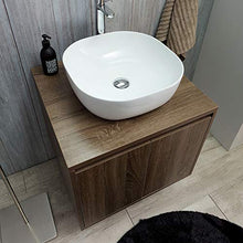 Kiamami Valentina MOBILE BAGNO SOSPESO CM 60 NOCE SCURO CON LAVABO APPOGGIO | SIENA