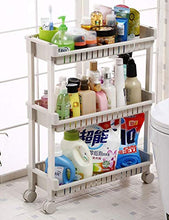 HYRL Gap Storage Rack, plastica Finitura Rack Cucina Bagno Trapuntato Storage Rack con puleggia Rimovibile Cucina scaffale di stoccaggio Bagno,Three