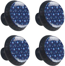 Motivo a stelle blu navy Pomelli per Porta Set di 4 Pomelli per Mobili Manopole per Cassetti Cucina Armadio Vetro