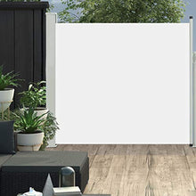vidaXL Tenda da Sole Laterale Retrattile per Patio Privacy Automatica Schermo Parasole Frangivento 170x300 cm in Tessuto PU Crema Telaio in Ferro