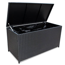 UnfadeMemory Baule da Giardino Nero 150x50x60 cm in Polyrattan