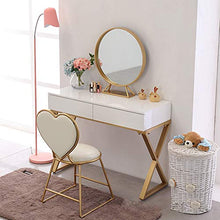 NQFL toletta A Forma di Cuore da Letto Europea Principessa Casa Ins Oro Bianco Ferro Battuto Trucco Scrivania Tabelle Cosmetici table-120cm