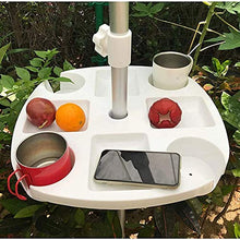 YUEN Vassoio per Ombrellone da Spiaggia con Portabicchieri E Gancio per Appendere Materiale Pp per Patio Giardino Piscina Spiaggia