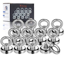 Ganci Magnetici, Wukong 25mm Magnete Neodimio Ganci, Per Casa, Cucina, Posto Di Lavoro, Ufficio, Garage, Capannone, Palestra, Armadietti e Molto Altro-12 Pezzi