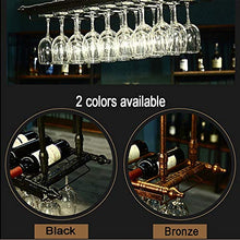 Portabottiglie ZXMEI soffitto appesi per Restaurant Cafe Kitchen, 47.2"x11.8 (Nero/Bronzo)