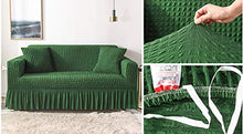 YOUCAI 1-Pezzo Copridivano con Gonna A Volant Elasticizzato Copertura Divano Protezione Universale per Poltrone Fodera per Divano Antiscivolo Sofa Protettore,2 Posto(145-185cm),Verde2