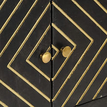 vidaXL Credenza Nero e Oro 120x30x75 cm in Legno Massello di Mango
