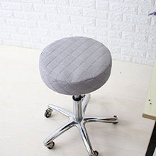 Copertura per Sgabello da Bar Fodera da Sedia Rotonda in Poliestere per Salone - Grigio, 2 Pezzi