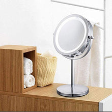 ZMIN Specchio per Il Trucco, 7Inch ingrandimento Specchio con Double Sided Luce 1X / 10X LED Specchio da rasatura Funzionamento a Batteria