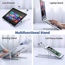 Supporto PC Portatile Pieghevole Omasi Supporto Portatile Supporto Notebook con 6 Livelli di Angoli Regolabili in Altezza, Alluminio Ventilato Porta PC per Tutti i Computer Portatili e Tablet