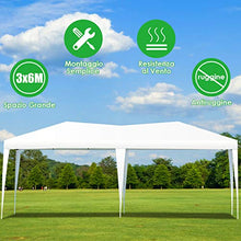 DREAMADE Gazebo da Giardino Tenda da Giardino Tendone da Esterno Pieghevole e Impermeabile,3X6m (Bianco)