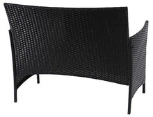 Mendler Serie Halden per l'esterno Divano Sofa 2 posti polyrattan Antracite con Cuscino Verde