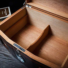 YHNJI Humidor Cigar Box, Accessori Sigaro con Legno di Cedro Impiallacciatura Visual Cigar Scatole Trasparente Vernice Humidor