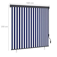 Tenda a rullo esterna 160 x 250 cm, blu e bianco
