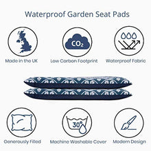 Celina Digby® Set di 2 cuscini impermeabili da giardino con comoda imbottitura in schiuma per esterni o veranda, dimensioni 36 x 36 cm, 35,6 x 35,6 cm (Casablanca)
