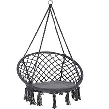 Detex Sedia sospesa da gardino 150kg Cuscino 2 Anelli in Acciaio Seduta oscillante Grigio