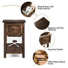 LICHUAN Tavolino comodino mini 2 strati 1 cassetto in legno comodino con cestino per la spesa MDF e solido Paulownia comodino facile da montare
