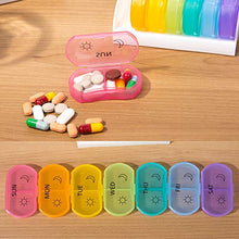 FAMKIT Portatile 7 Giorni Pill Box Mini Pillole Organizzatore Settimanale AM/PM Rainbow Medicine Container Planner Box