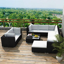 vidaXL Divano da Esterno Set 32 pz in Polirattan Nero Sofa Giardino Patio