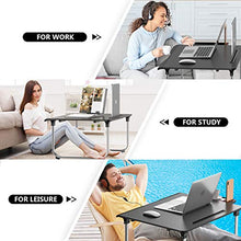 AboveTEK Tavolo per Laptop Pieghevole Extra Large - Scrivania da Letto per Computer Ergo da 17 "con Cassetto Estraibile, Supporto per Telefono/Tablet/Portabicchieri - Tavoli Resistenti da Divano