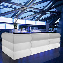 Kloris Bancone Lounge Bar per Interno ed Esterno in Resina Clipper Bianco con Illuminazione